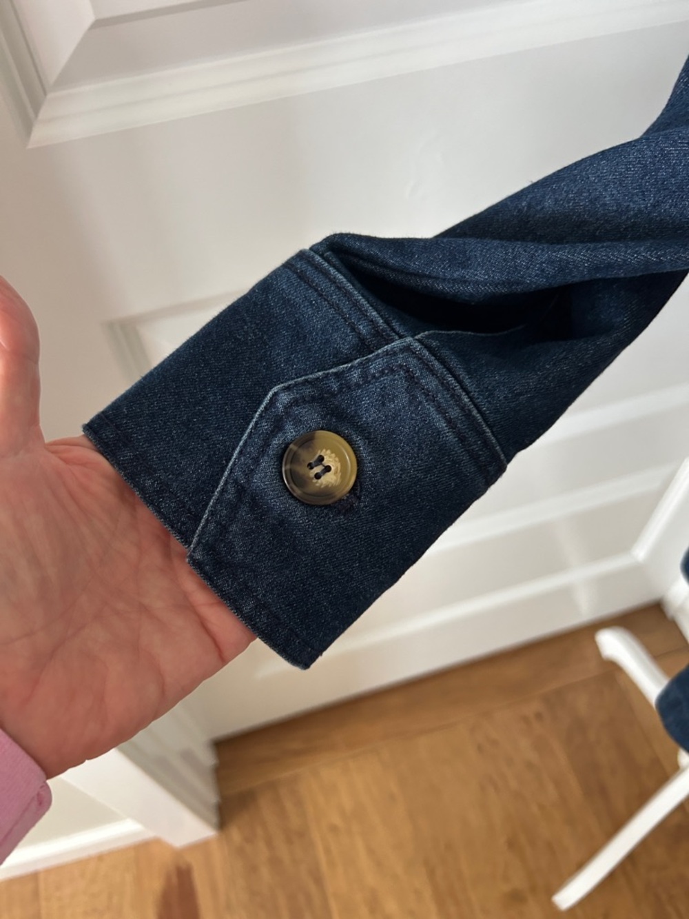 Bagatelle Dark Blue Denim Belted Jacket - Picture 5 of 11